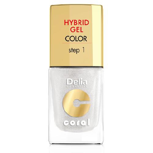 Miniaturka artykułu - DELIA - lakier do paznokci - Coral Hybrid Gel 32 biały perłowy, 11ml 