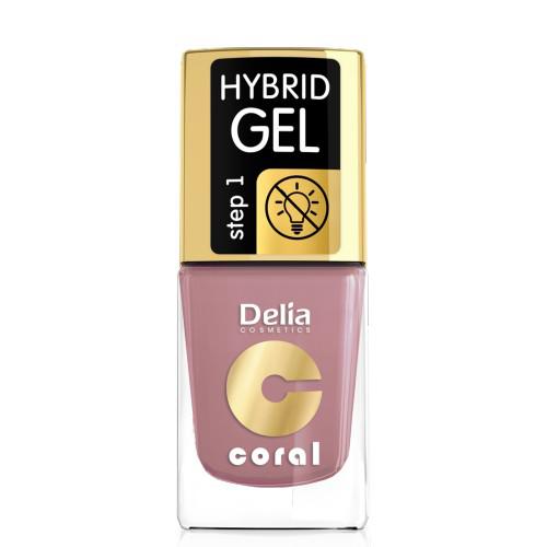 Miniaturka artykułu - DELIA - lakier do paznokci - Coral Hybrid Gel 44 Tea Rose, 11ml 
