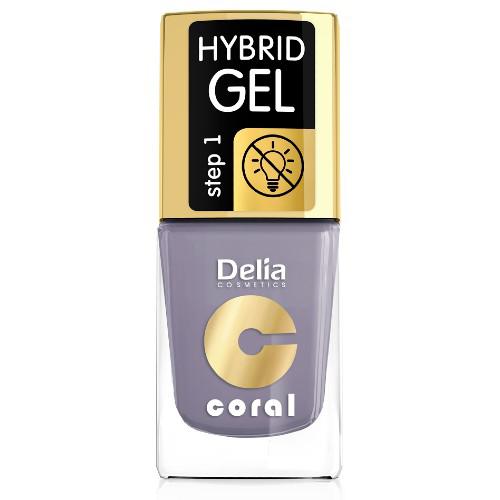 Miniaturka artykułu - DELIA - lakier do paznokci - Coral Hybrid Gel 46 Grey Lila, 11ml 