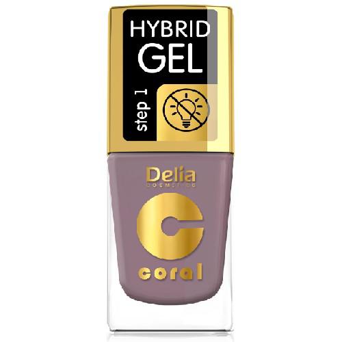 Miniaturka artykułu - DELIA - lakier do paznokci - Coral Hybrid Gel 58 r&oacute;żany beż, 11ml 