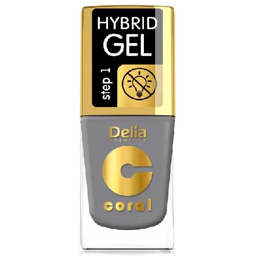 Miniaturka artykułu - DELIA - lakier do paznokci - Coral Hybrid Gel 59&nbsp;stalowy, 11ml 