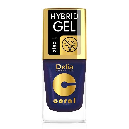 Miniaturka artykułu - DELIA - lakier do paznokci - Coral Hybrid Gel 63 perłowy fiolet, 11ml 