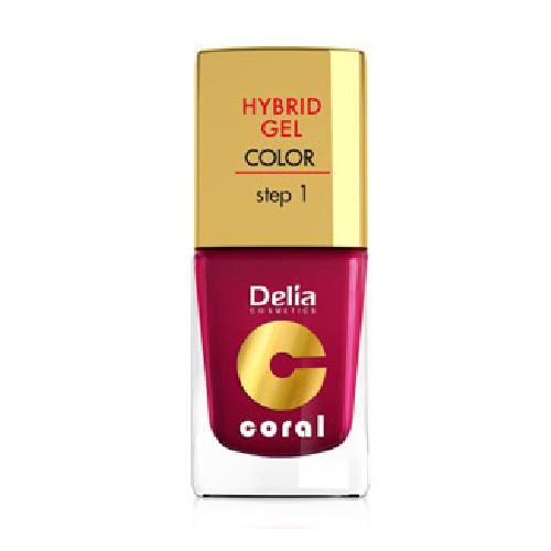 Miniaturka artykułu - DELIA - lakier do paznokci - Coral Hybrid Gel 06 wiśniowy, 11ml 