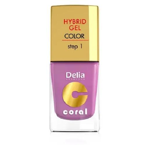 Miniaturka artykułu - DELIA MAK - lakier do paznokci - Coral Hybrid Gel 05 pudrowy r&oacute;ż, 11ml 