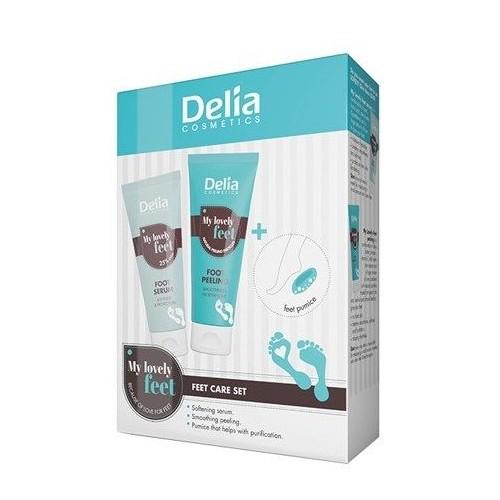 Miniaturka artykułu - DELIA MY LOVELY FEET Zestaw Serum do st&oacute;p, 60ml + Peeling do st&oacute;p, 60ml + pumeks