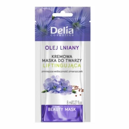 Miniaturka artykułu - DELIA Olej lniany Kremowa maska do twarzy liftingująca, 8ml