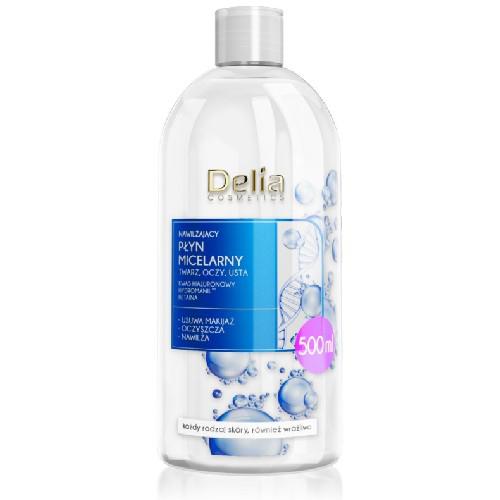 Miniaturka artykułu - DELIA Płyn micelarny - 01 Nawilżający KWAS HIALURONOWY, 500ml 
