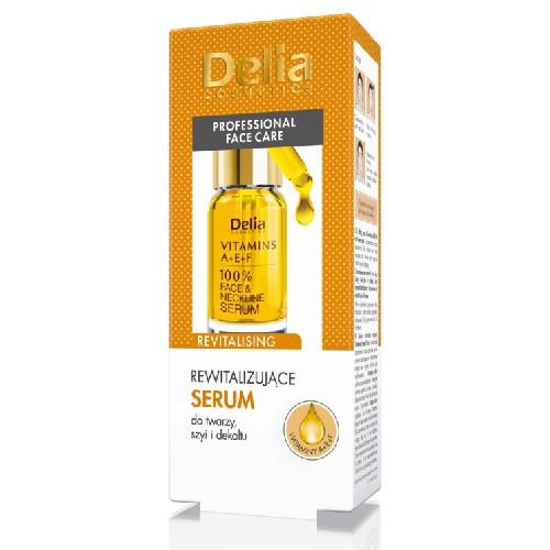 Miniaturka artykułu - DELIA Serum do twarzy szyi i dekoltu WITAMINY A+E+F, 10ml 