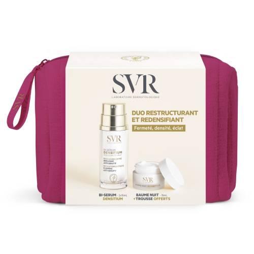 Miniaturka artykułu - SVR Densitium Zestaw z kosmetyczką: Bi-serum liftingujące, 2 x 15 ml + Balsam przeciwstarzeniowy na noc, 15 ml