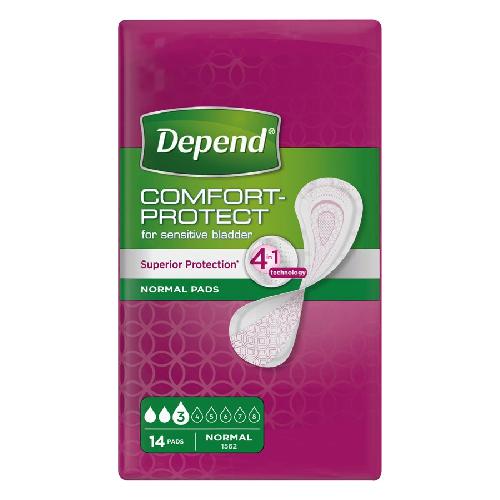 DEPEND COMFORT PROTECT Normal Pads Podpaski na nietrzymanie moczu, 14 szt.