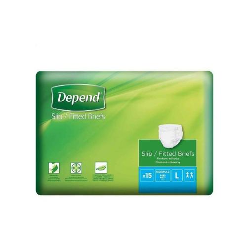 Miniaturka artykułu - DEPEND SLIP Normal rozmiar L Pieluchy dla dorosłych, 15 szt