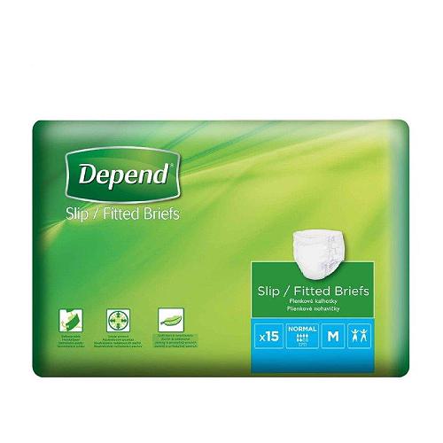 Miniaturka artykułu - DEPEND SLIP Normal rozmiar M Pieluchy dla dorosłych, 15 szt