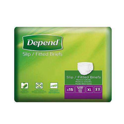 Miniaturka artykułu - DEPEND SLIP Super Plus rozmiar L Pieluchy dla dorosłych, 15 szt