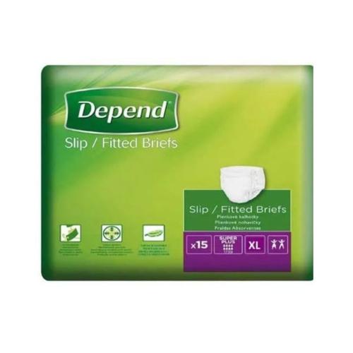 Miniaturka artykułu - DEPEND SLIP Super Plus rozmiar XL Pieluchy dla dorosłych, 15szt.