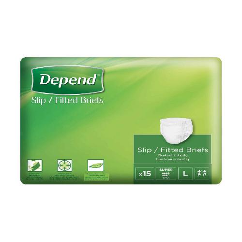 Miniaturka artykułu - DEPEND SLIP Super rozmiar L Pieluchy dla dorosłych, 15 szt 