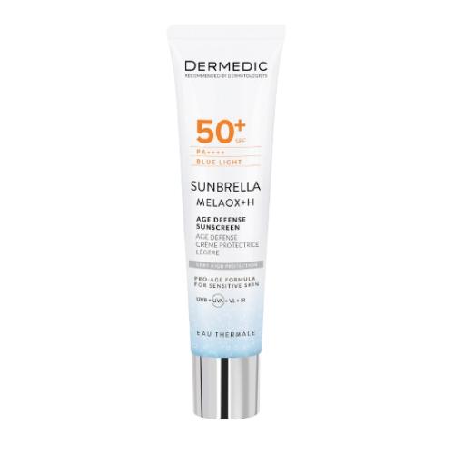 Miniaturka artykułu - Dermedic Sunbrella Age Defense SPF50+ Lekki krem ochronny do twarzy dla sk&oacute;ry wrażliwej z przebarwieniami, 40 ml