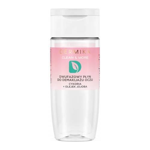 Miniaturka artykułu - DERMIKA Clean & More Dwufazowy płyn do demakijażu oczu Cykoria & Olejek Jojoba, 125ml