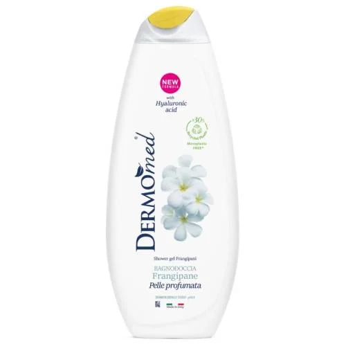 Miniaturka artykułu - Dermomed Frangipani Żel pod prysznic z kwasem hialuronowym, 650 ml