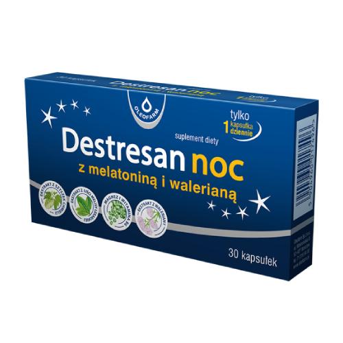 Miniaturka artykułu - Destresan noc z melatoniną i walerianą, 30 kapsułek