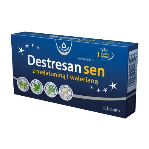 Miniaturka artykułu - Destresan sen z melatoniną i walerianą, 30 kapsułek