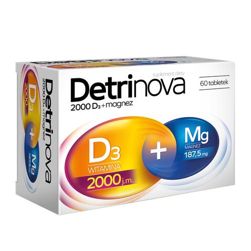 Miniaturka artykułu - DETRINOVA 2000 D3 + magnez, 60tabl.