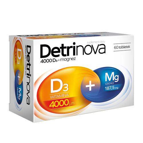 Miniaturka artykułu - DETRINOVA 4000 D3 + magnez, 60tabl.