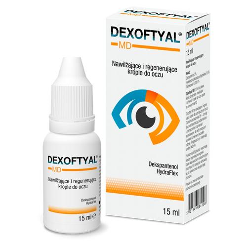 Miniaturka artykułu - Dexoftyal MD Nawilżające i regenerujące krople do oczu, 15 ml - ulga dla suchych, zmęczonych i podrażnionych oczu