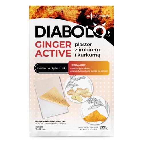 Miniaturka artykułu - Diabolo Ginger Active Plaster rozgrzewający z imbirem i kurkumą 12x18cm, 1 szt.