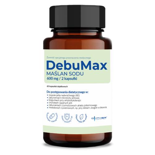 Miniaturka artykułu - DIATHER DebuMax Maślan sodu 600 mg, 60 kaps.