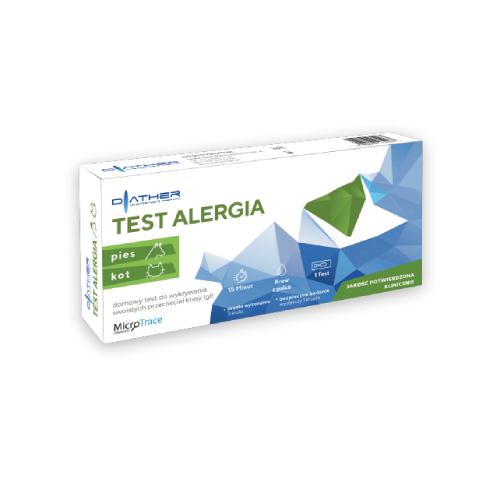 Miniaturka artykułu - DIATHER Test Alergia Pies Kot - domowy test do wykrywania alergen&oacute;w sierści psa i kota
