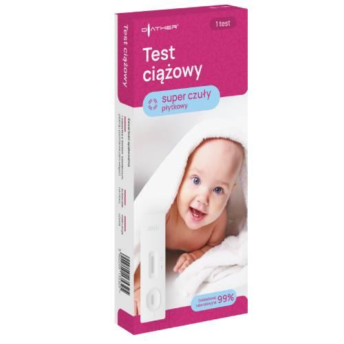 Miniaturka artykułu - Diather Test ciążowy płytkowy Super czuły, 1 szt.