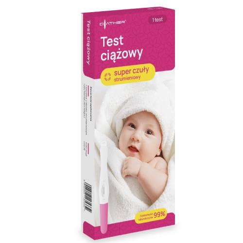 Miniaturka artykułu - Diather Test ciążowy Super Czuły Strumieniowy, 1 szt.