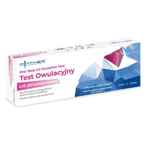 Miniaturka artykułu - Diather Test owulacyjny ultraczuły strumieniowy, 5 szt.