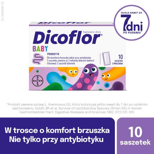Miniaturka artykułu - Dicoflor Baby probiotyk dla dzieci i niemowląt, 10 sasz.
