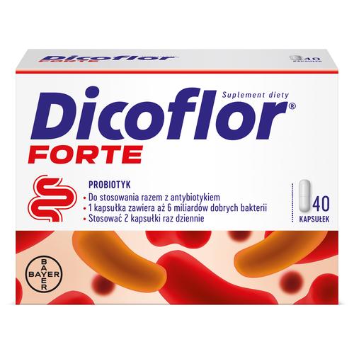 Miniaturka artykułu - Dicoflor Forte probiotyk dla dzieci i dorosłych, 40 kaps.