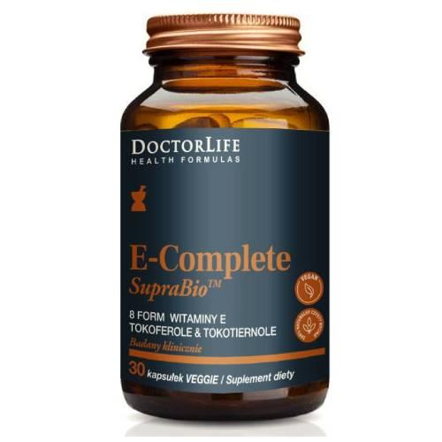 Miniaturka artykułu - Doctor Life E-Complete SupraBio Witamina E tokoferole & tokotrienole, 30 kaps.