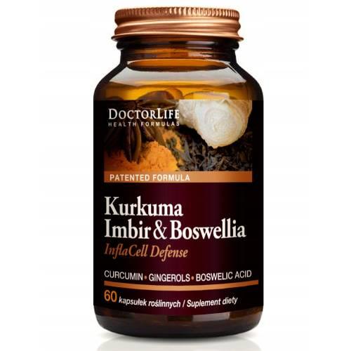 Miniaturka artykułu - Doctor Life Kurkuma, Imbir & Boswellia, 60 kapsułek
