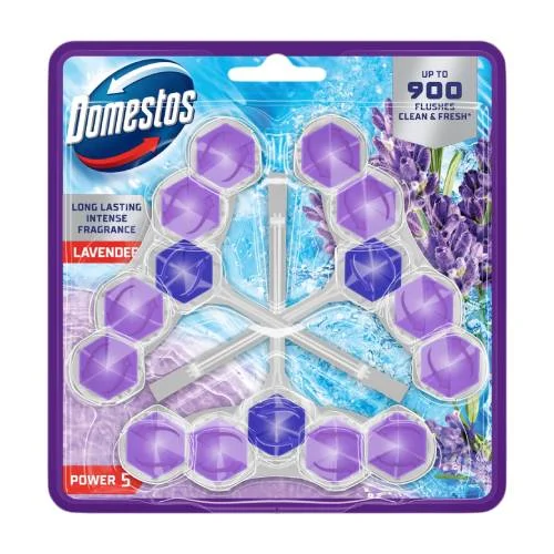Miniaturka artykułu - DOMESTOS Power 5 Kostki toaletowe Lavender, 3 x 50 g