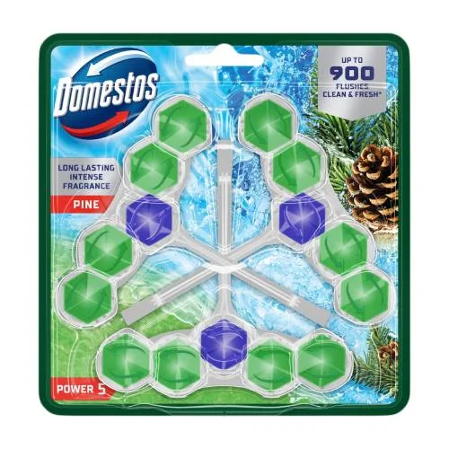 Miniaturka artykułu - DOMESTOS Power 5 Kostki toaletowe Pine, 3 x 50 g