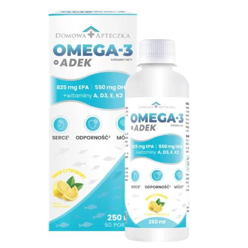 Miniaturka artykułu - Domowa Apteczka Omega-3 ADEK Płyn, 250 ml