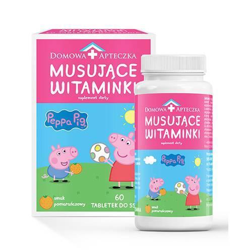 Miniaturka artykułu - DOMOWA APTECZKA Musujące Witaminki świnka peppa, 60tabl.
