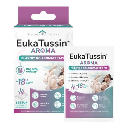 Miniaturka artykułu - Domowa Apteczka Eukatussin Aroma Plastry do aromaterapii dla dzieci i dorosłych, 5 szt.