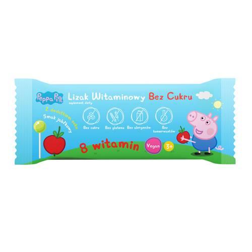 Miniaturka artykułu - DOMOWA APTECZKA Vitamin Lollipops Peppa Pig Lizak jabłkowy, 1 szt.