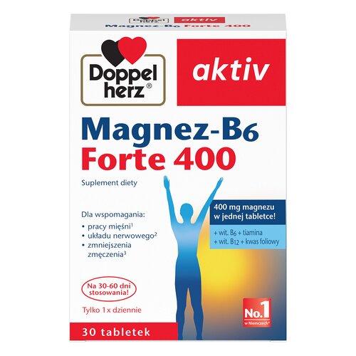 Miniaturka artykułu - Doppelherz aktiv Magnez-B6 Forte, 30 tabl. - wsoka zawartość magnezu