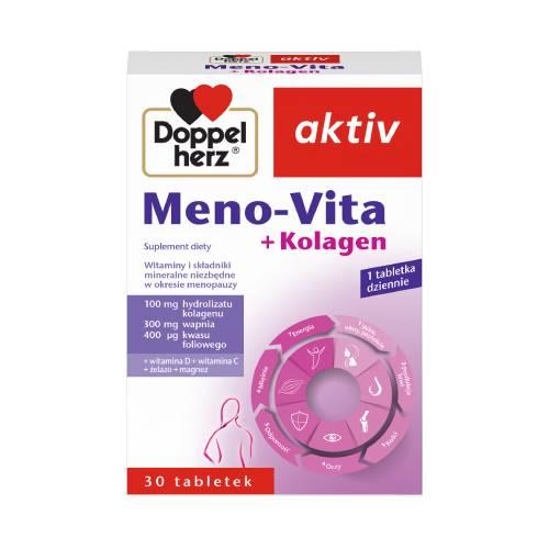 Miniaturka artykułu - Doppelherz Aktiv Meno-Vita + Kolagen, 30 tabl. - suplement diety dla kobiet