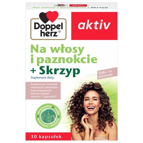 Miniaturka artykułu - DOPPELHERZ AKTIV Na włosy i paznokcie + Skrzyp, 30kaps.