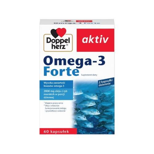 Miniaturka artykułu - Doppelherz aktiv Omega-3 Forte, 30 kaps. - zawiera kwasy kwasy EPA i DHA