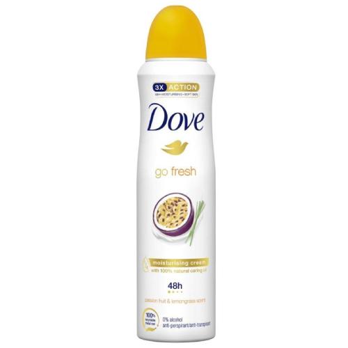 Miniaturka artykułu - DOVE Go Fresh Passion Fruit & Lemongrass Antyperspirant w sprayu, 150ml