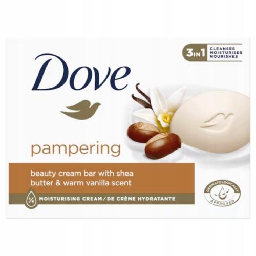 Miniaturka artykułu - DOVE Pampering Shea Butter & Warm Vanilla Kremowa kostka myjąca, 90 g