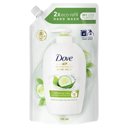 Miniaturka artykułu - DOVE Refreshing Care Pielęgnujące mydło w płynie, 500ml (zapas)